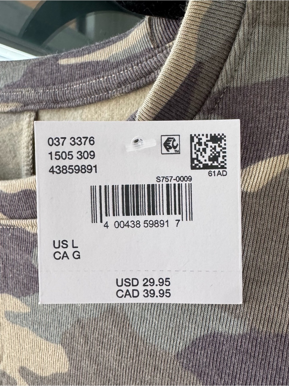 American Eagle Cozy Camo Long Sleeve Crewneck Cowboy - Picture 6 of 10